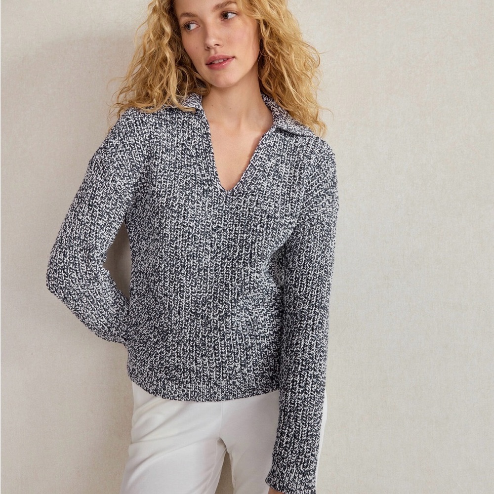 Haven Well Within Marled Knit Polo Sweater
